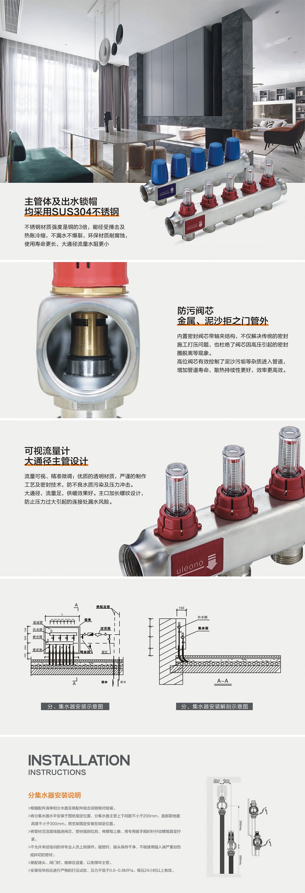 LU-3330流量计分水器 (不锈钢固溶)